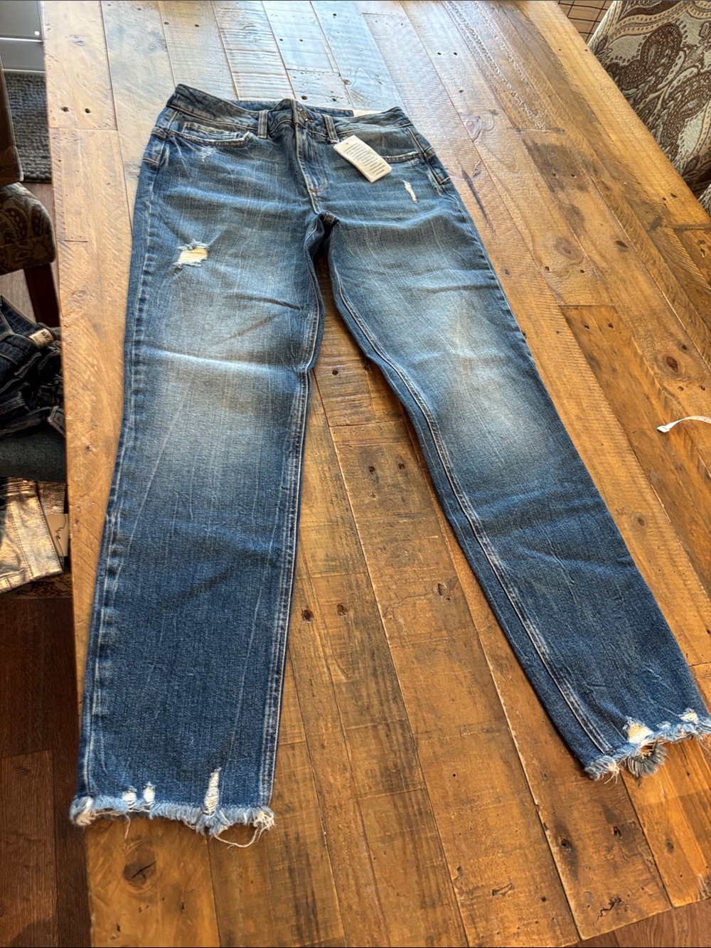 LIU JO Distressed Medium Blue Boyfriend Jeans